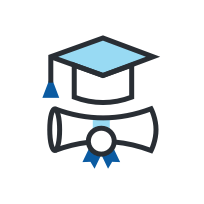 graduate hat and diploma icon
