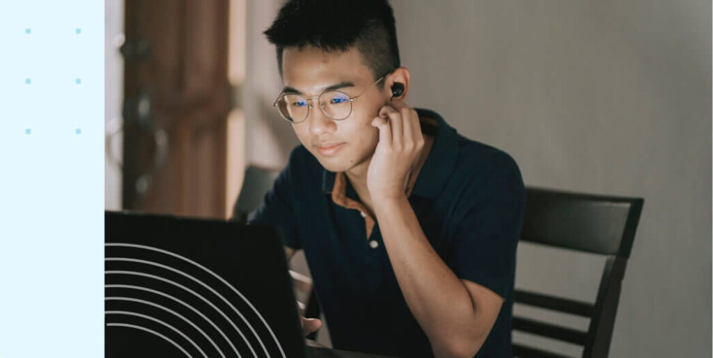 Student with a laptop photo