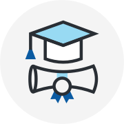 graduate hat and diploma icon