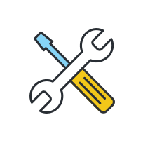Illustration of a wrench and screwdriver