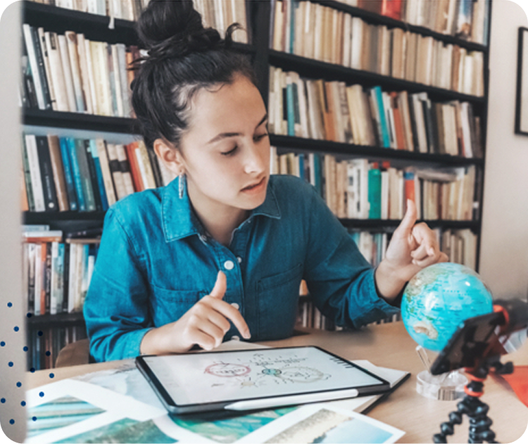 Student studying