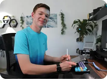 a student studies
